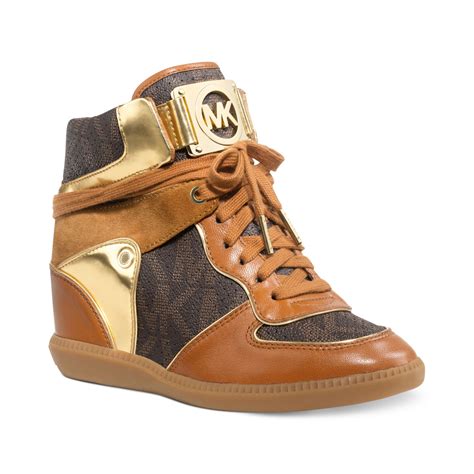 michael kors sneakers femme brown|michael kors black wedge sneakers.